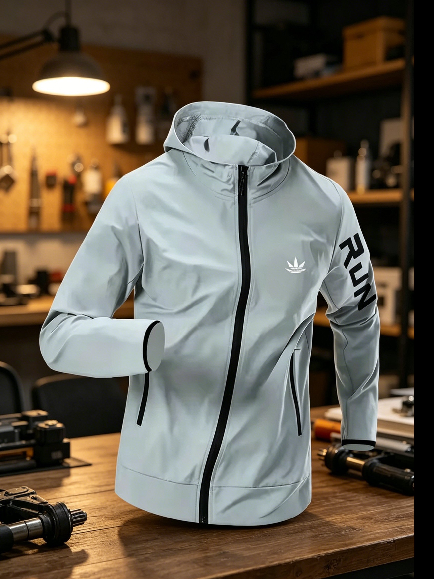 Mens Run Hooded Windbreaker Ja - огляд і ціна Running Gear Jacket