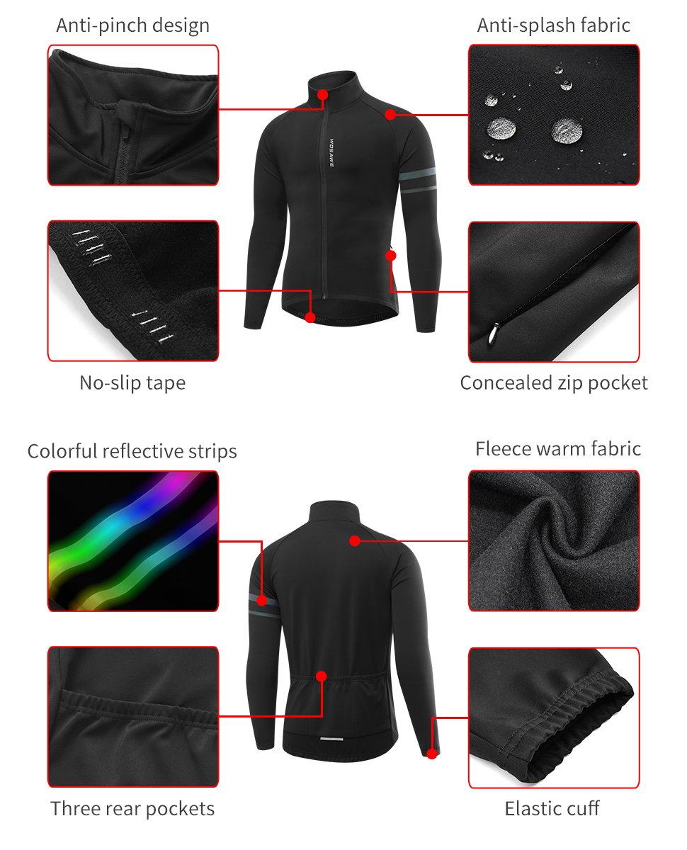 WOSAWE Men'sThermal Winter Cyc - огляд і ціна Running Gear Jacket