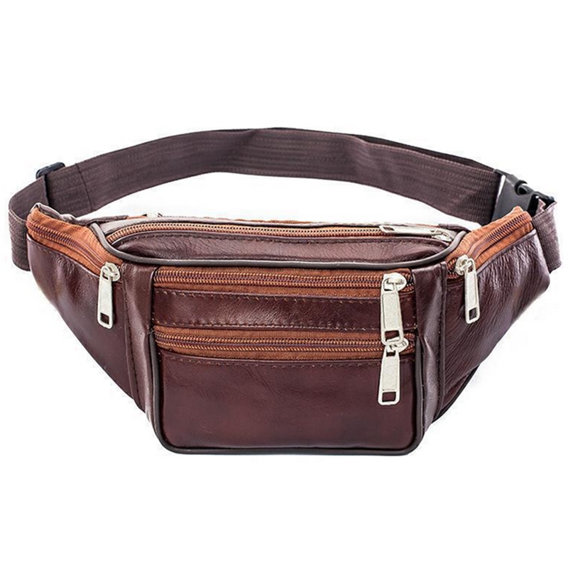 Leather Men Waist Chest Bag Th - огляд і ціна Running Gear For