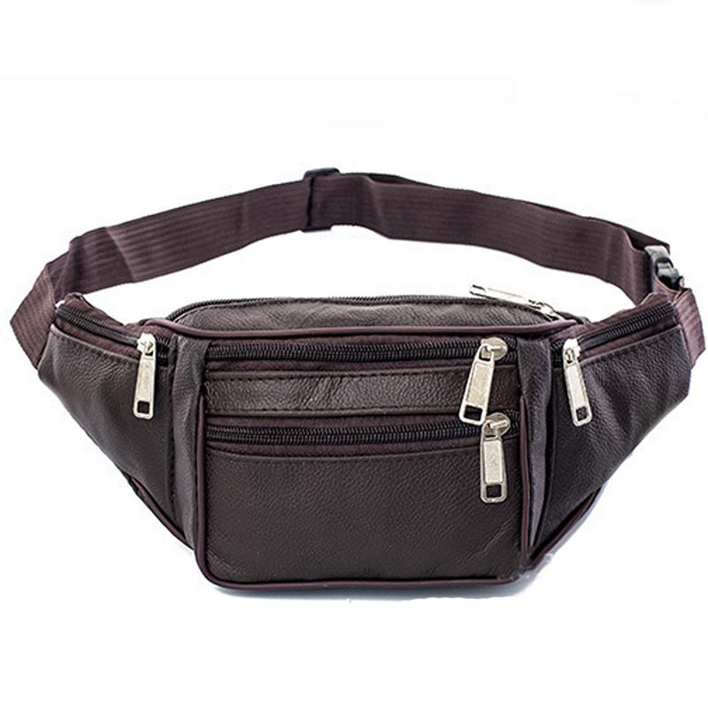 Leather Men Waist Chest Bag Th - огляд і ціна Running Gear For